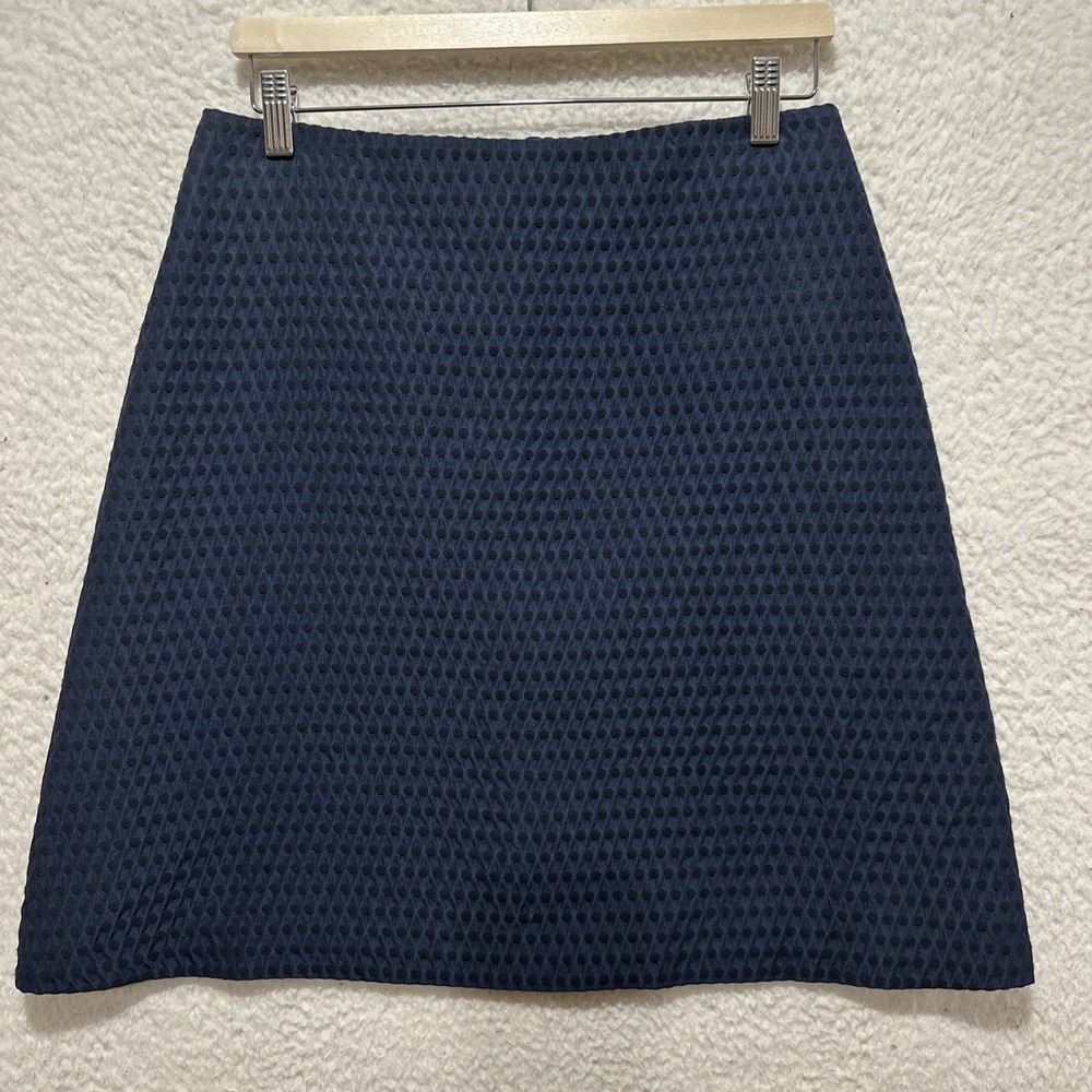 Boden Women's A-line Skirt Size 8R Navy and Black Polka Dot w/Lined